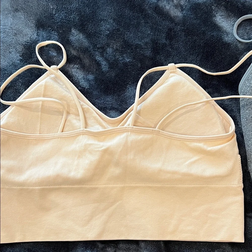 Danskin Peach and Gray Bralette Set of 2 Sz XL - Picture 4 of 7
